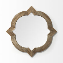 23 英寸圓方形棕色木框壁鏡