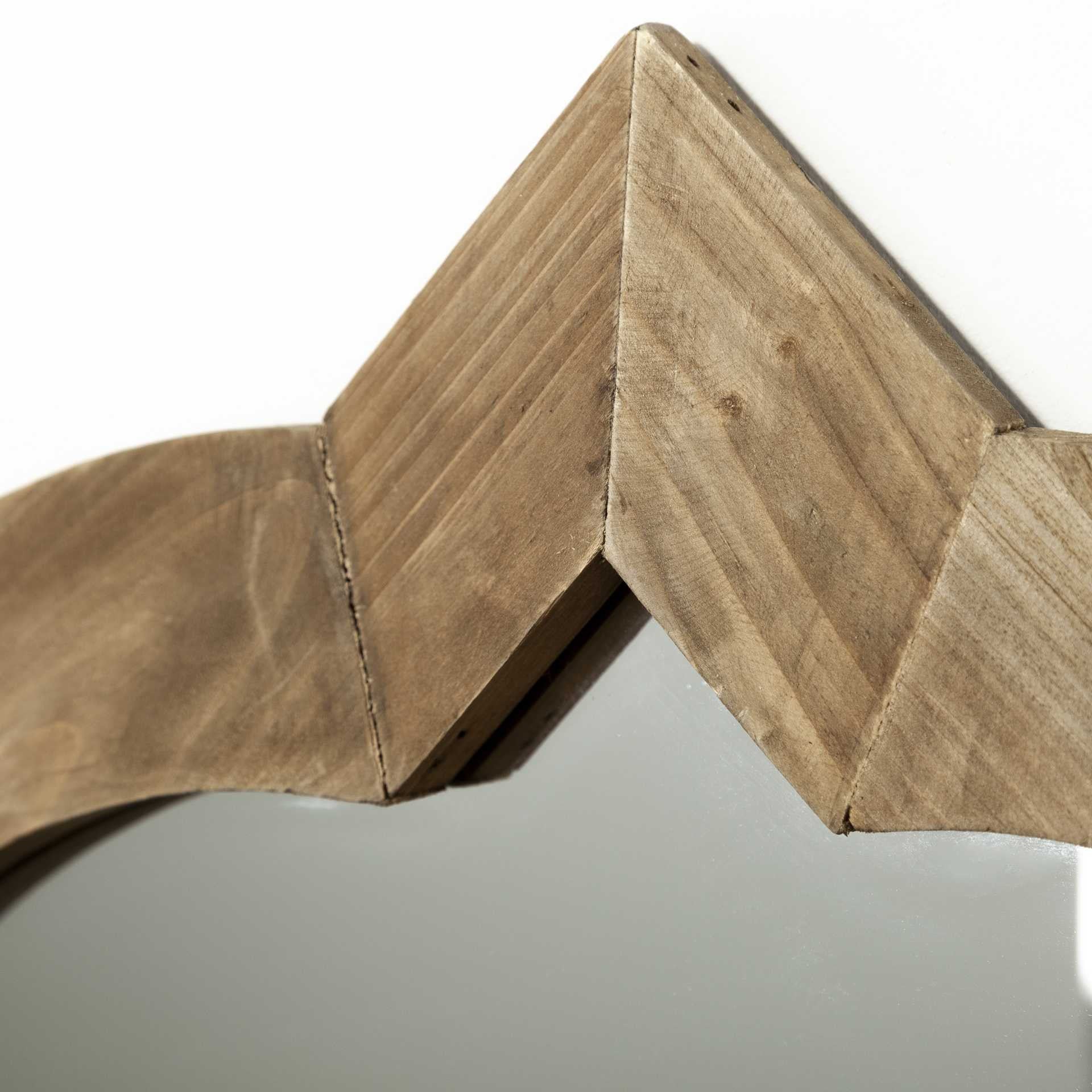 23 英寸圓方形棕色木框壁鏡