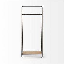 Black Pipe Metal And Wood Shelf Hall Tree