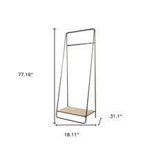 Black Pipe Metal And Wood Shelf Hall Tree