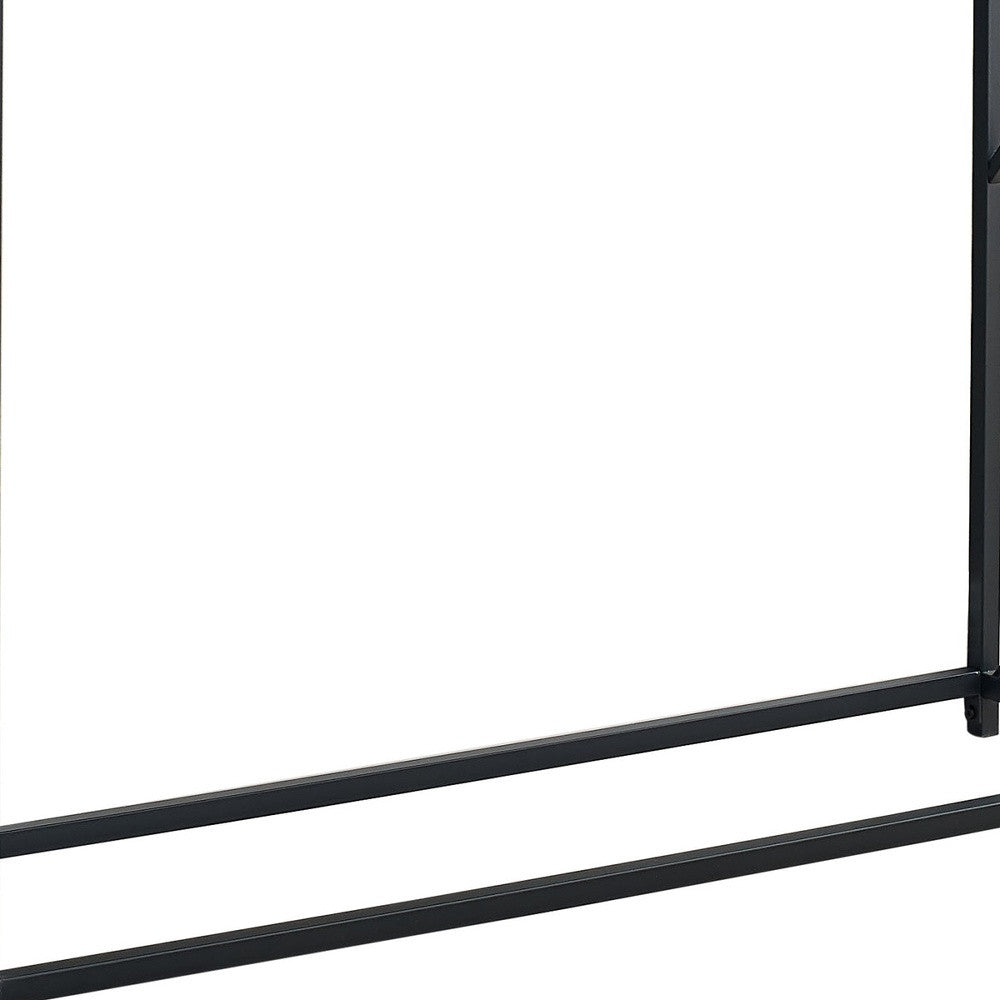 44" Rectangular Espressowithblack Metal Hall Console Accent Table