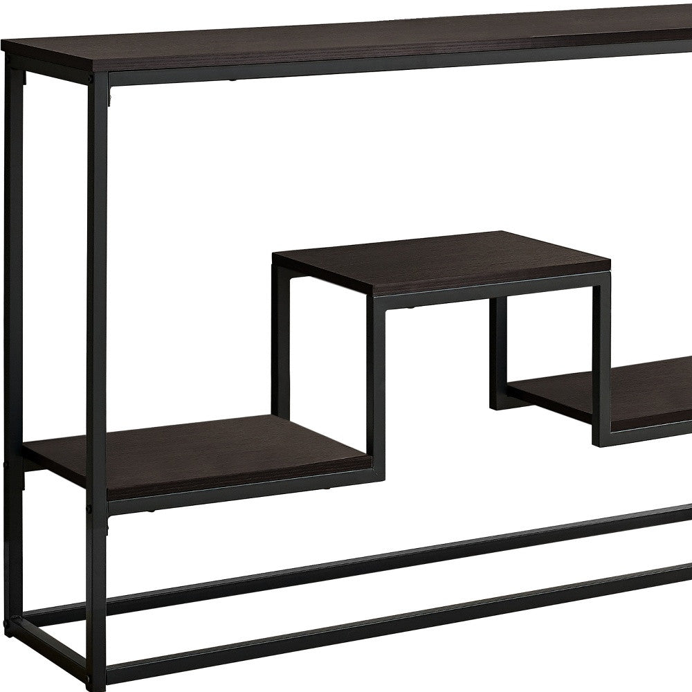 Mesa decorativa de consola de pasillo espresso rectangular de 48"