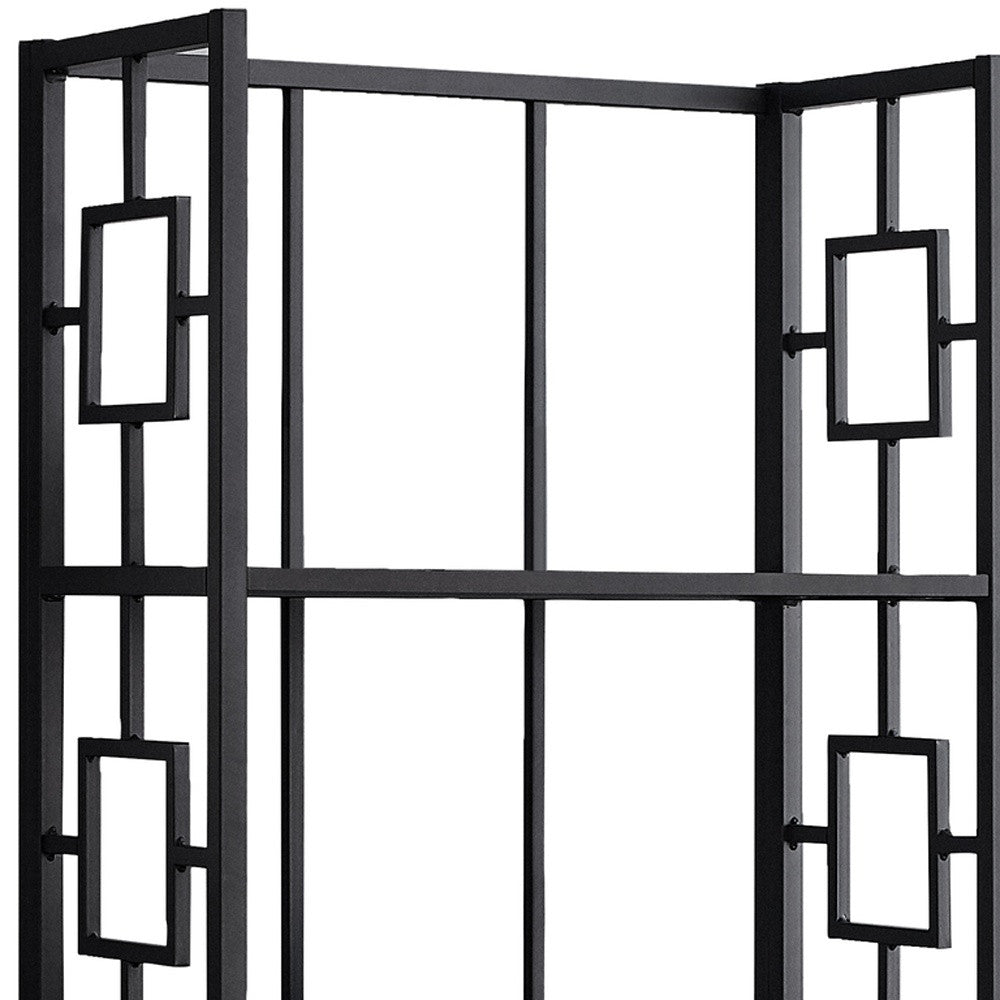 62" 4 Tier Bookcase Blackwithblack Metal Etagere