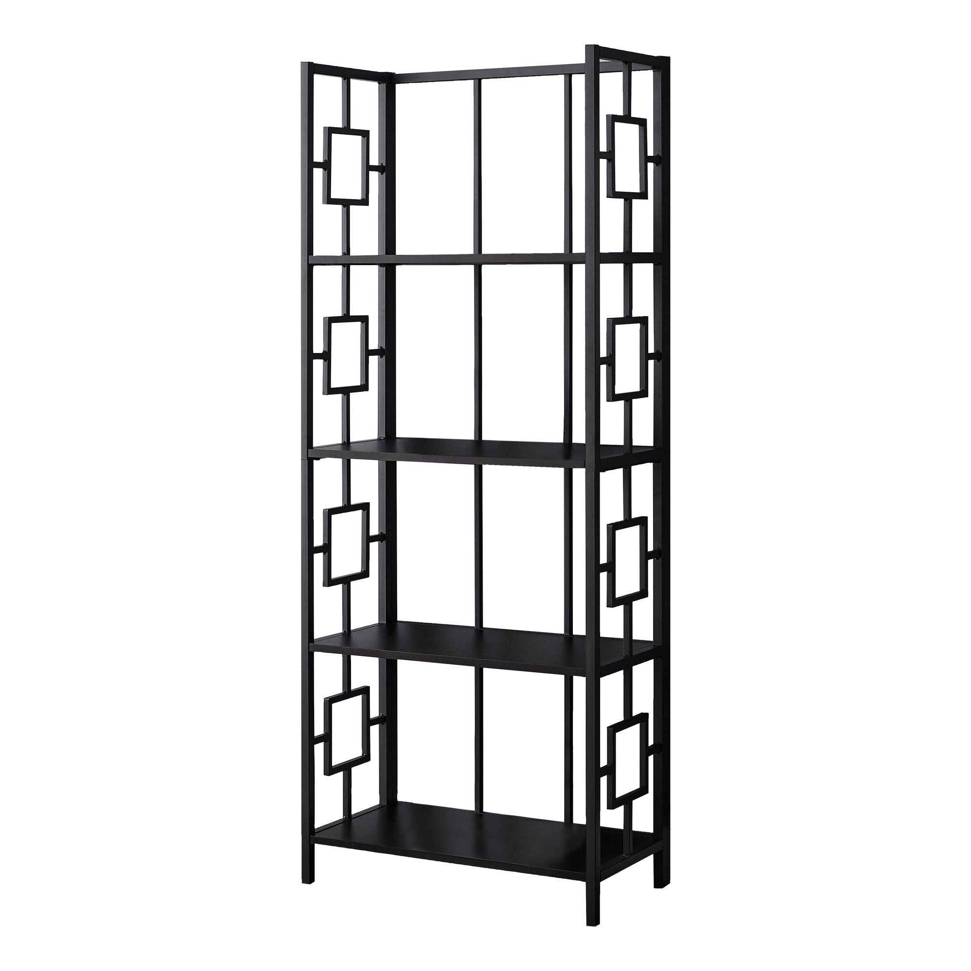 62" 4 Tier Bookcase Blackwithblack Metal Etagere