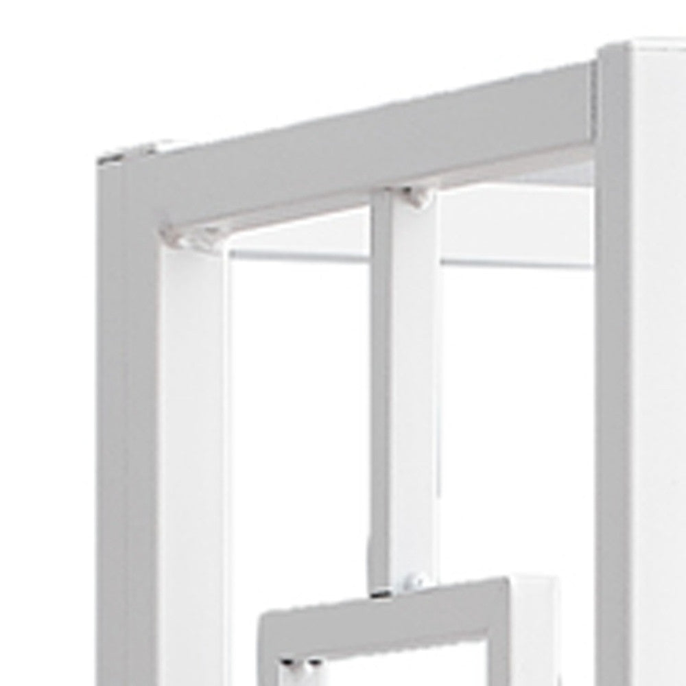 62" 4 Tier Bookcase Whitewithwhite Metal Etagere