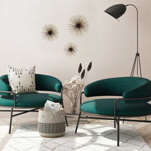 Juego de 3 arte de pared de metal negro y dorado Starburst