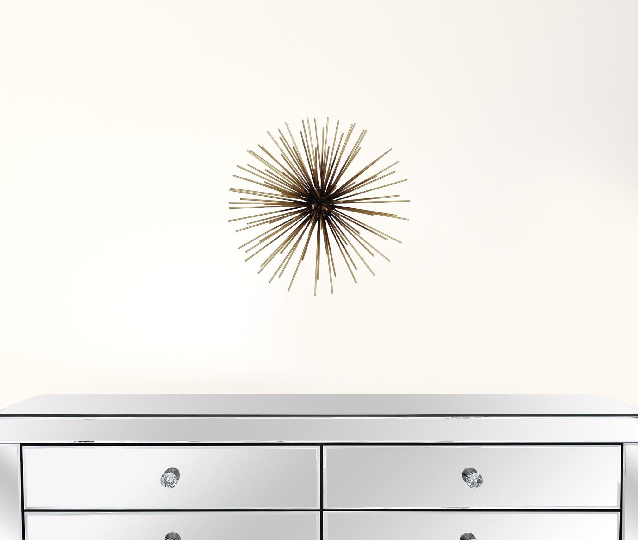 Juego de 3 arte de pared de metal negro y dorado Starburst