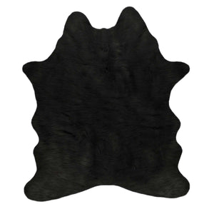 5' x 7' Black Faux Cowhide Area Rug