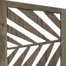 帶熱帶樹葉的 3 面板灰色房間隔斷