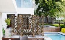 質樸的土木根三面板房間隔斷屏風