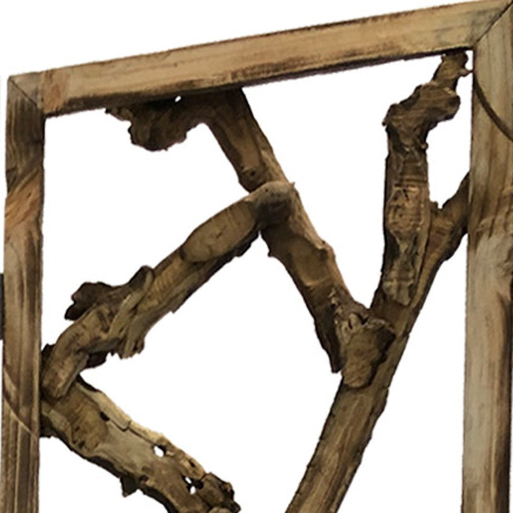 帶熱帶樹葉的 4 面板房間隔斷