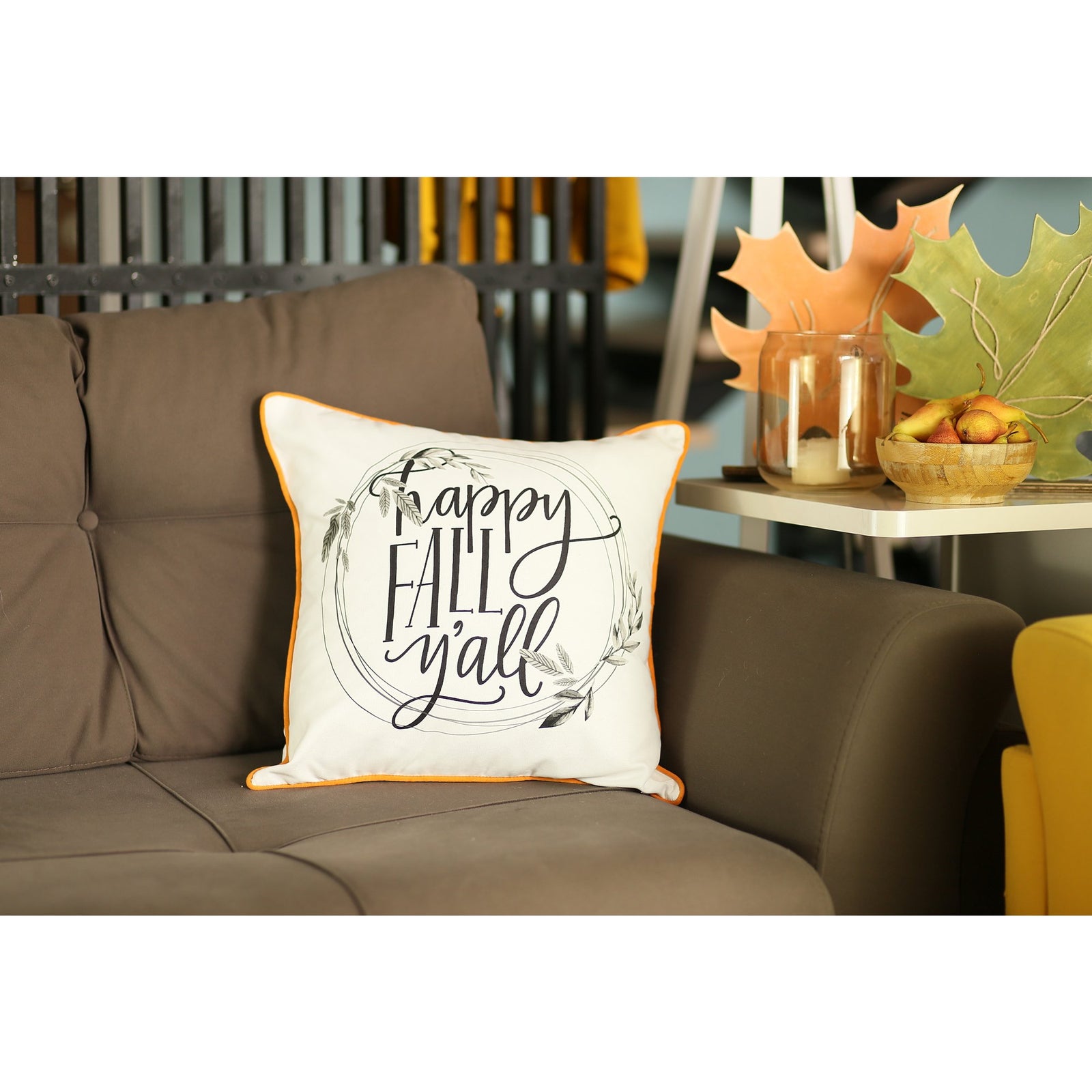 Set Of 2 18" Thanksgiving Quote Throw Pillow Cover In Multicolor