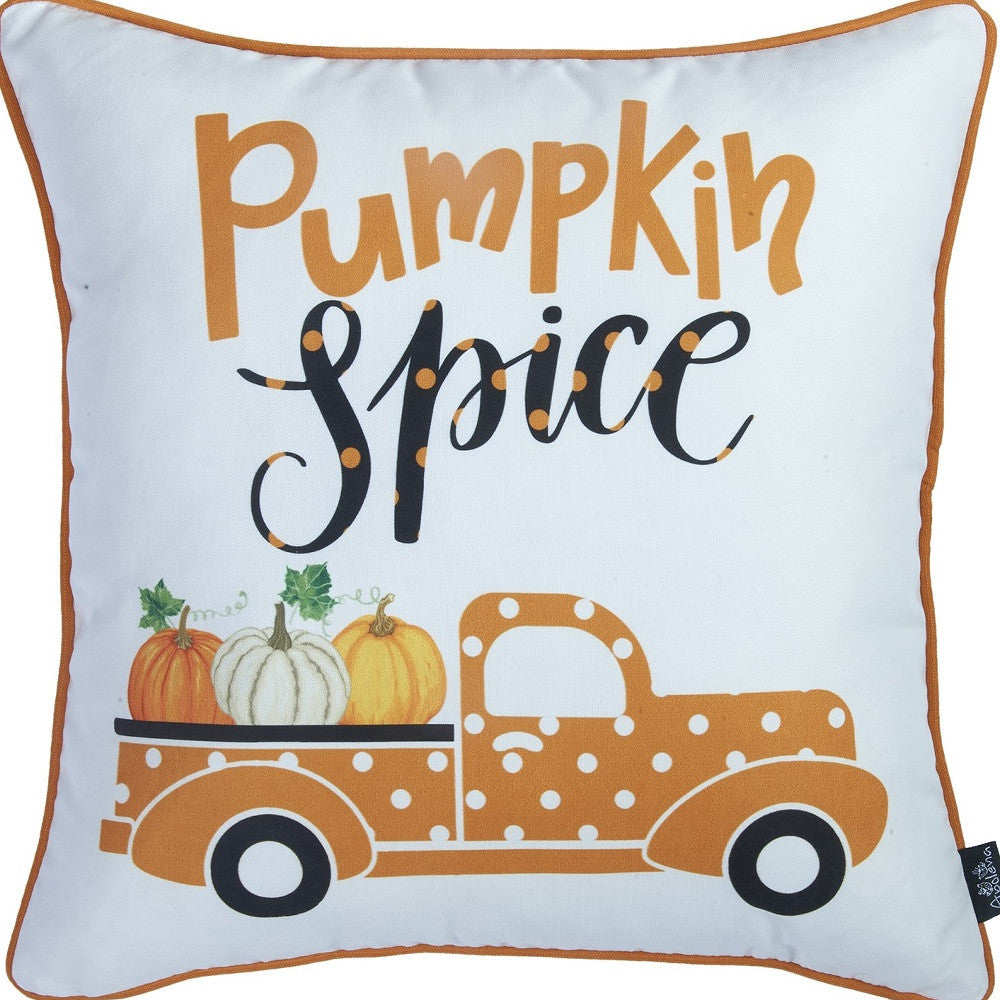 Set Of 2 18" Thanksgiving Pumpkin Spice Throw Pillow Cover In Multicolor