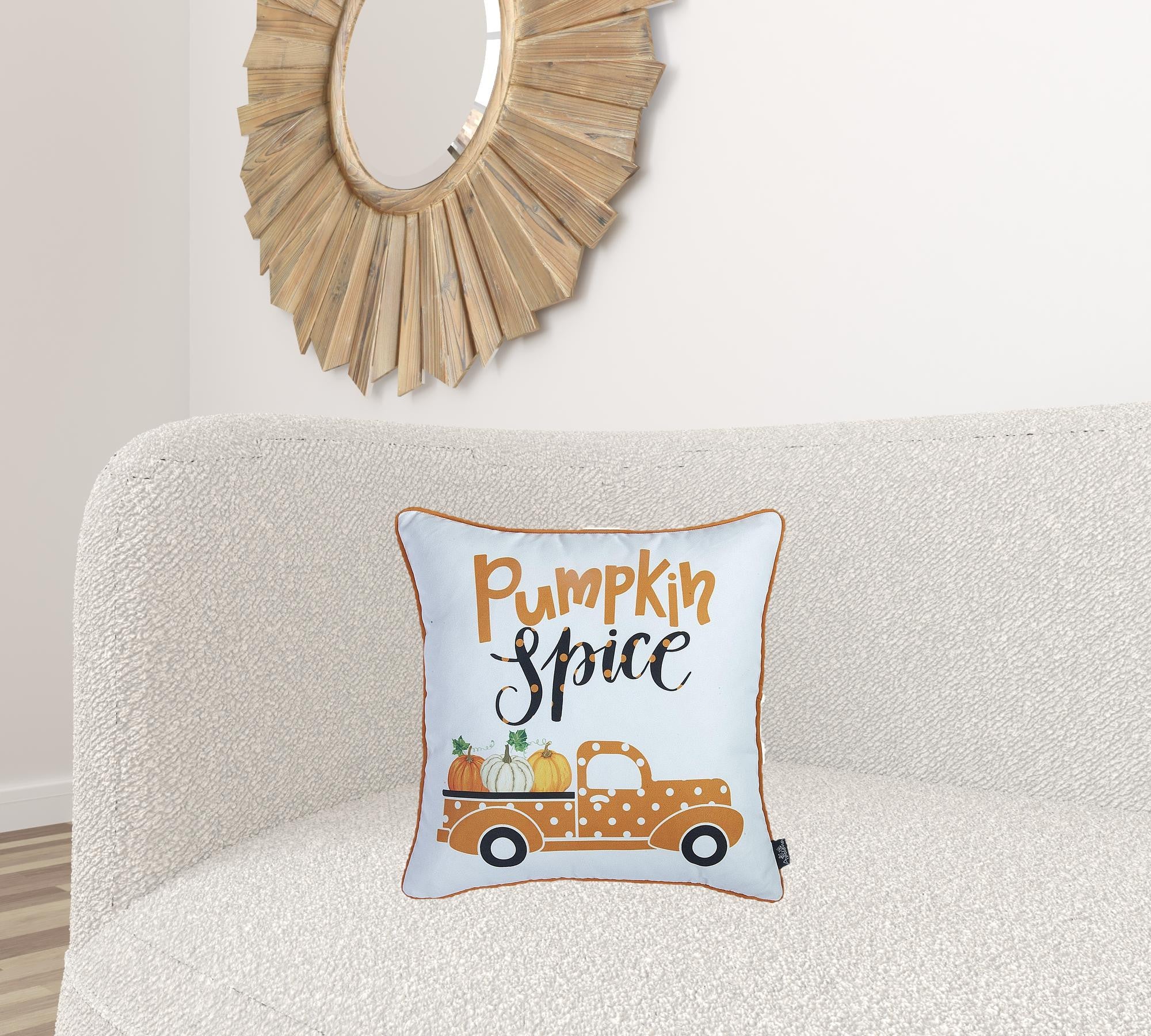 Set Of 2 18" Thanksgiving Pumpkin Spice Throw Pillow Cover In Multicolor