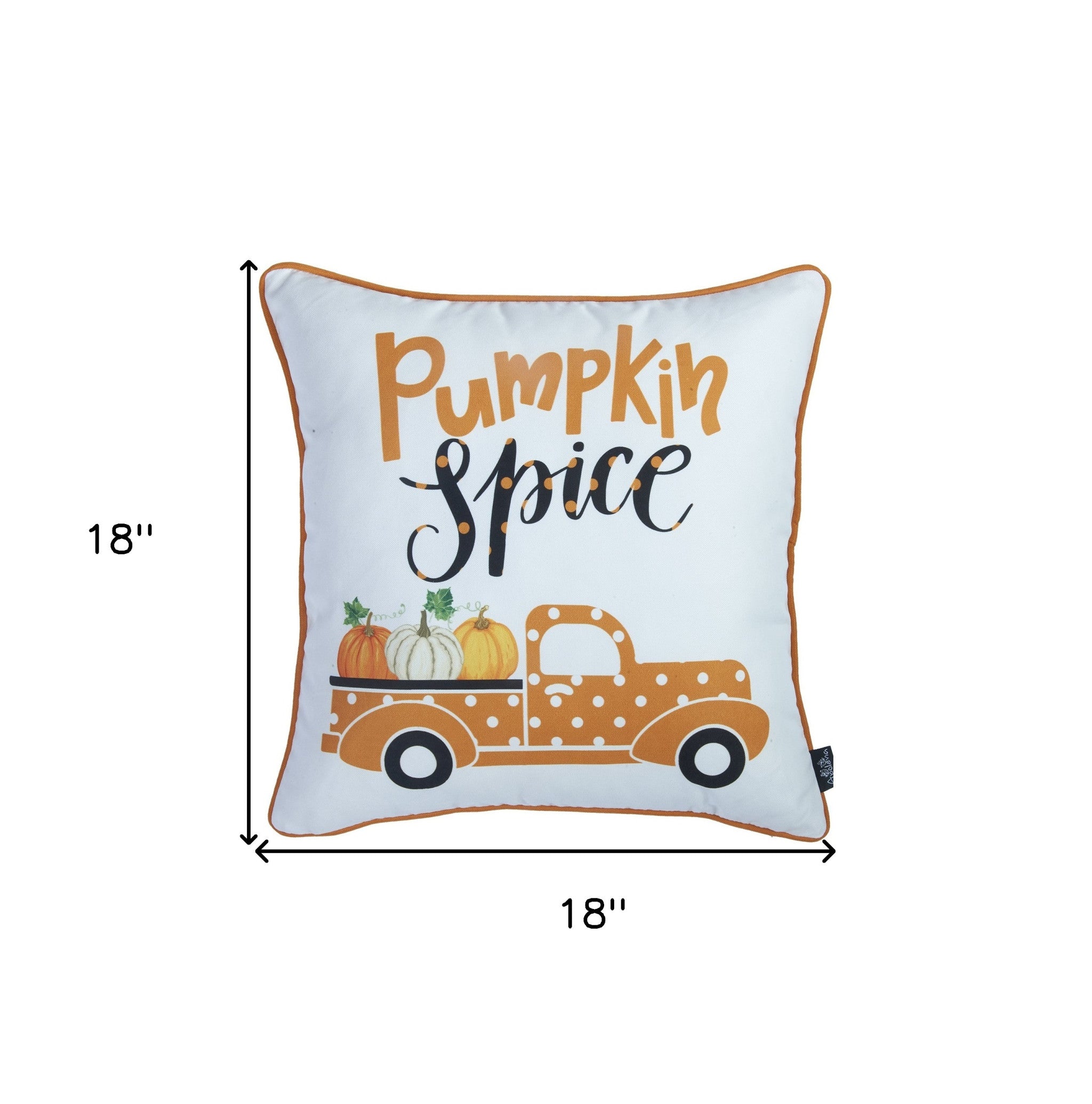 Set Of 2 18" Thanksgiving Pumpkin Spice Throw Pillow Cover In Multicolor