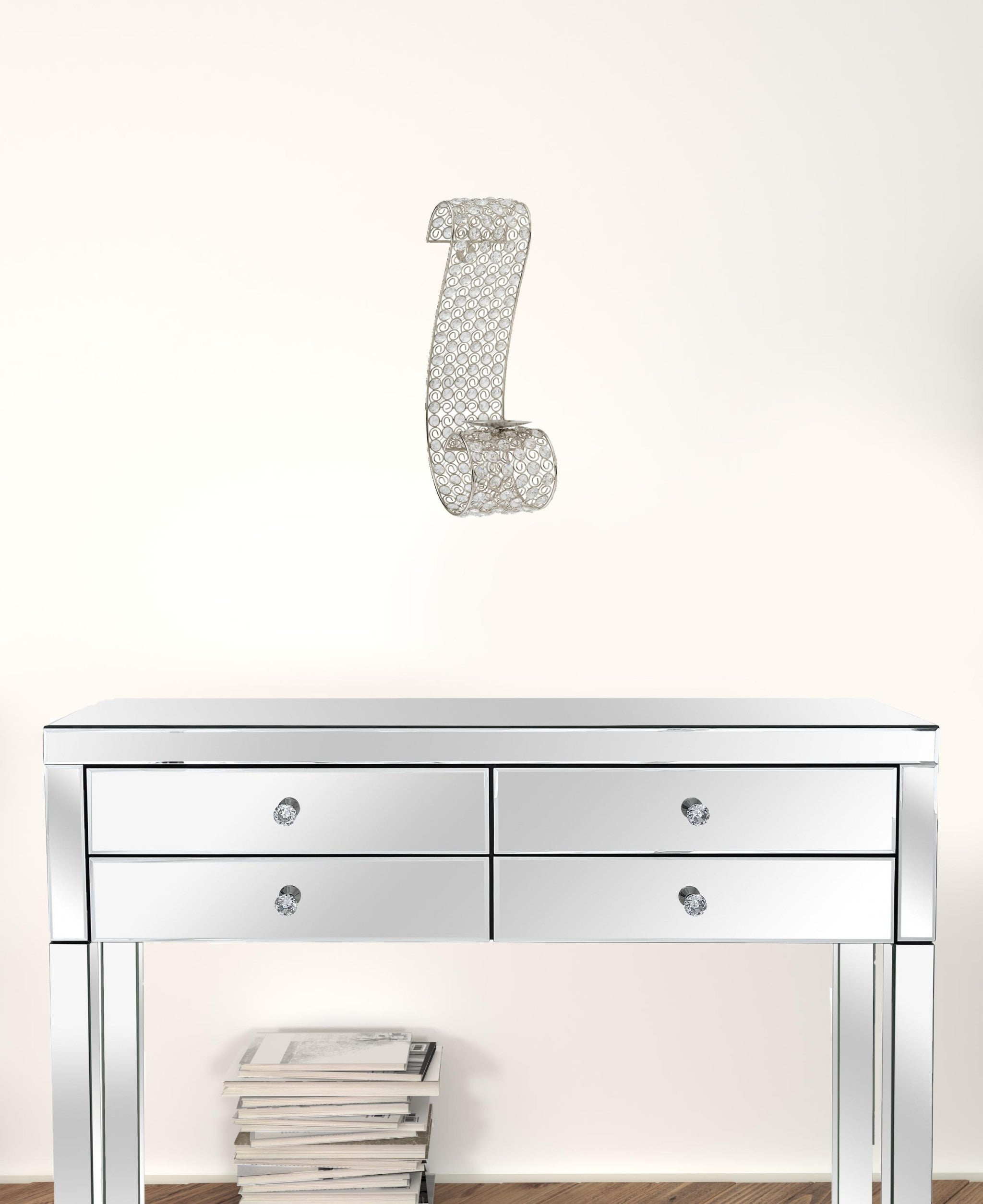 Gold And Faux Crystal  Swirling Wall Sconce