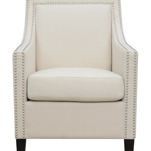 Beige Upholstered Accent Chair