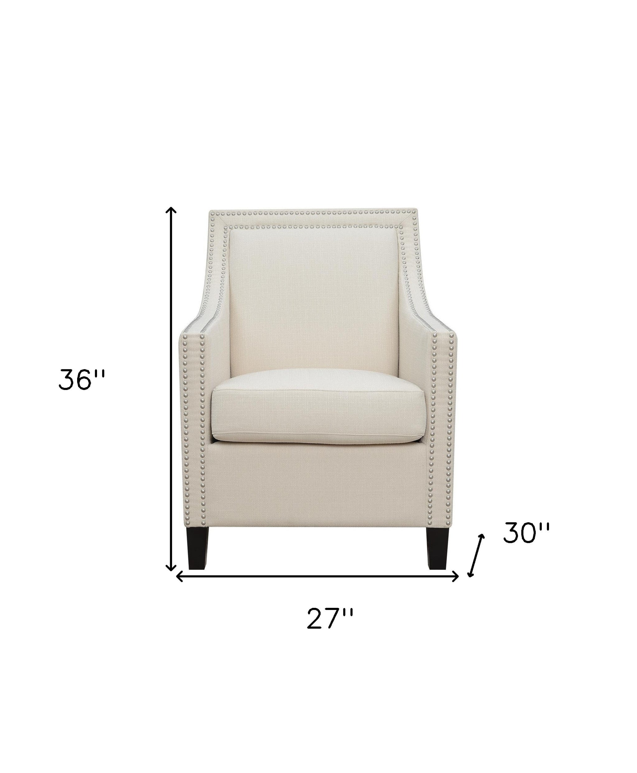 Beige Upholstered Accent Chair
