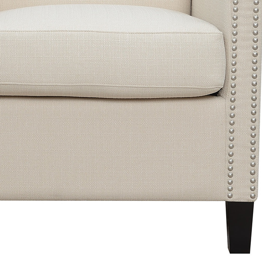 Beige Upholstered Accent Chair