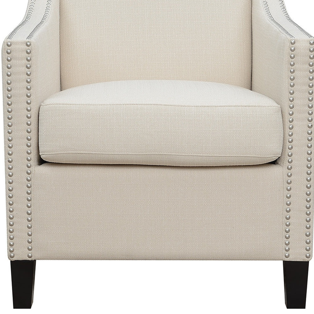 Beige Upholstered Accent Chair