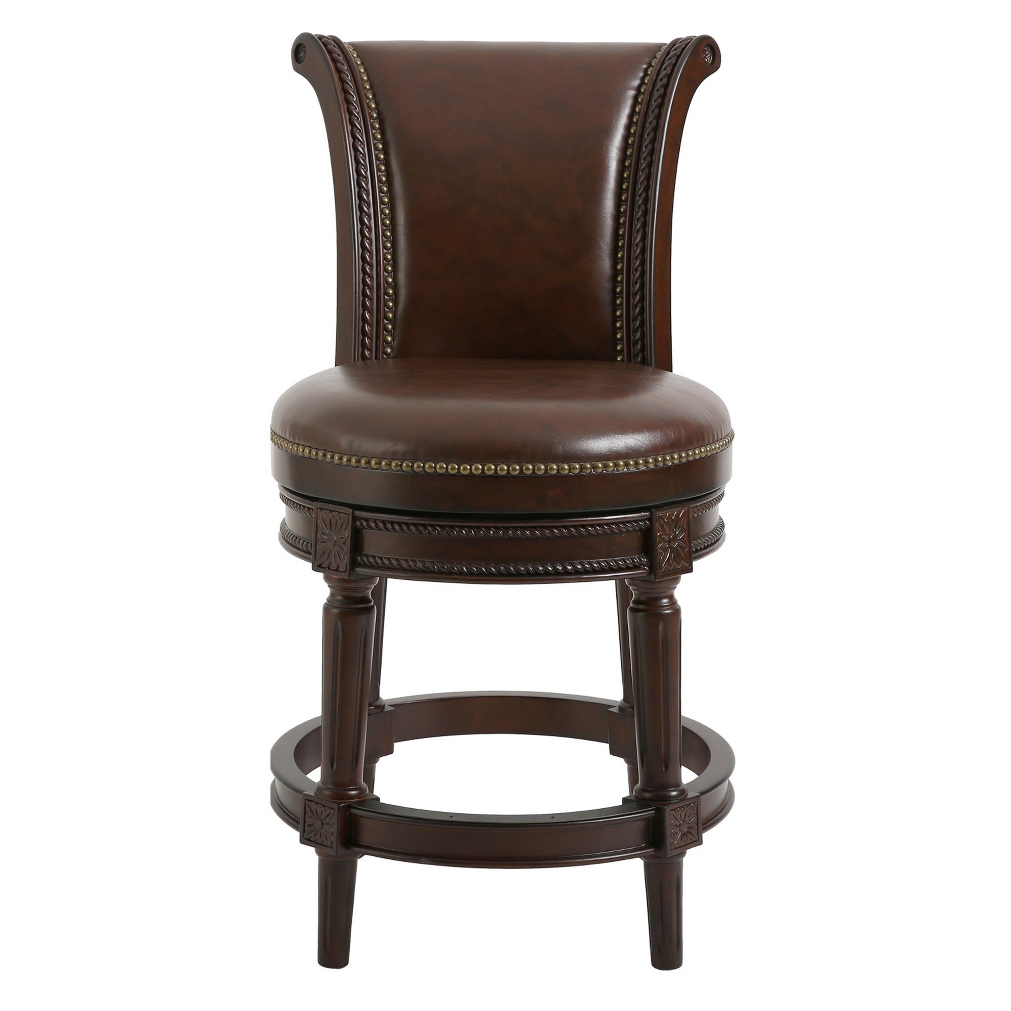 Walnut Hardwood Frame Upholstered Bar Stool 39"