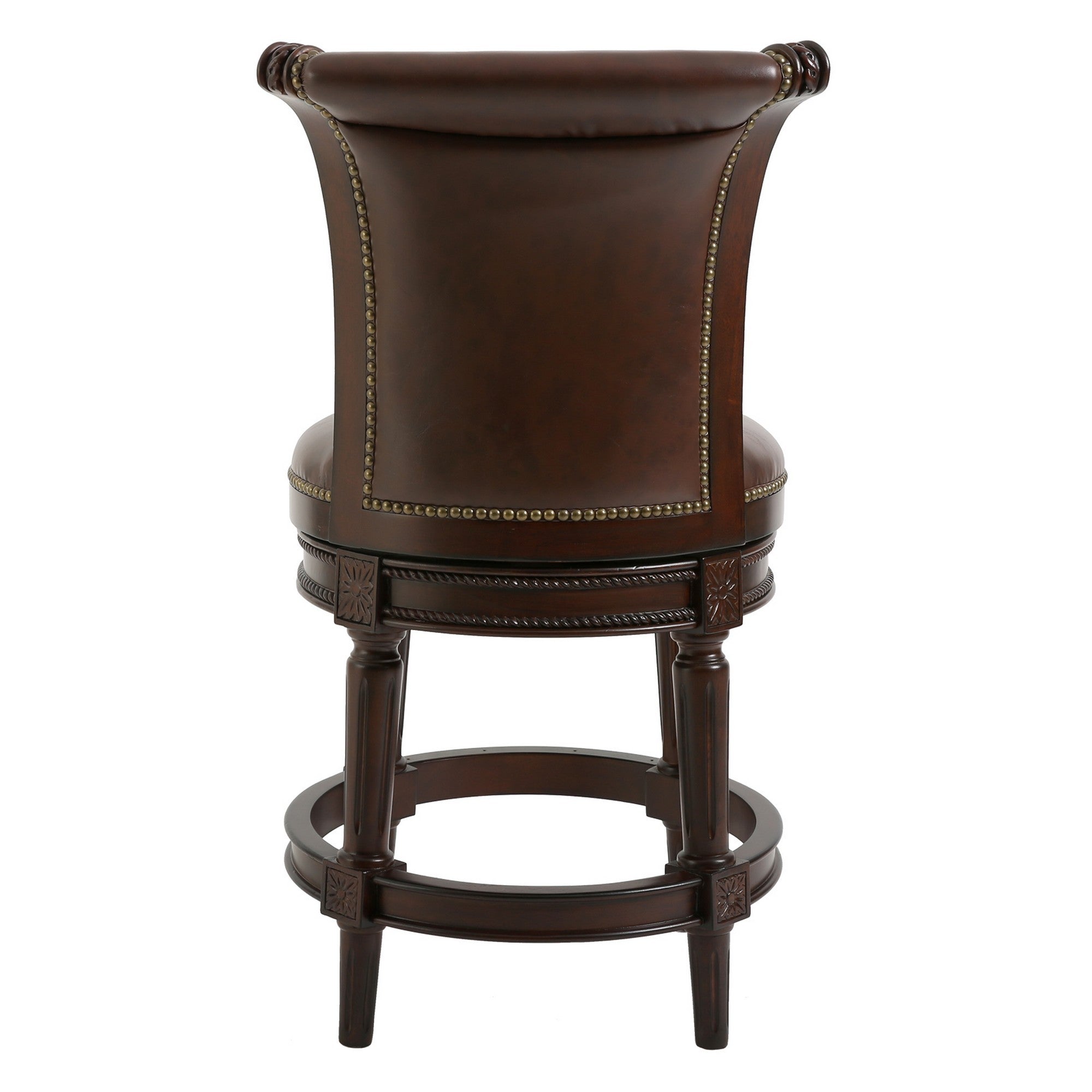 Walnut Hardwood Frame Upholstered Bar Stool 39"