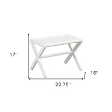 White Finish Solid Wood Bench