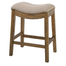 Counter Height Saddle Style Cream Stool