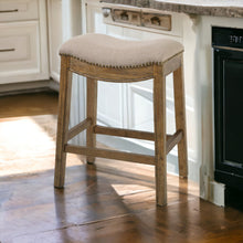 Counter Height Saddle Style Cream Stool