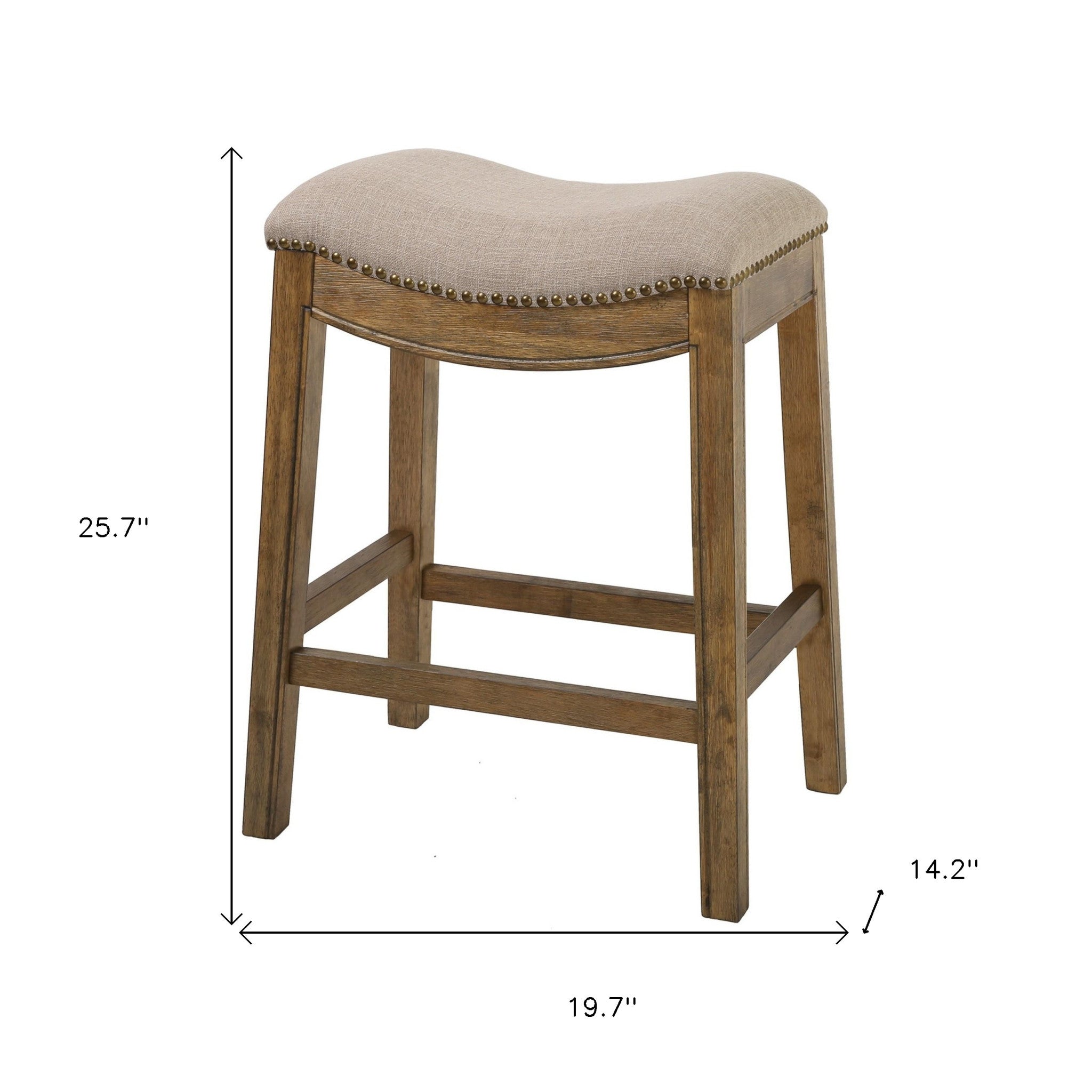 Counter Height Saddle Style Cream Stool