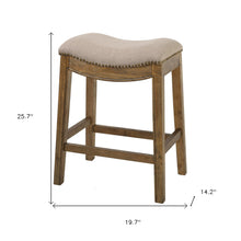 Counter Height Saddle Style Cream Stool