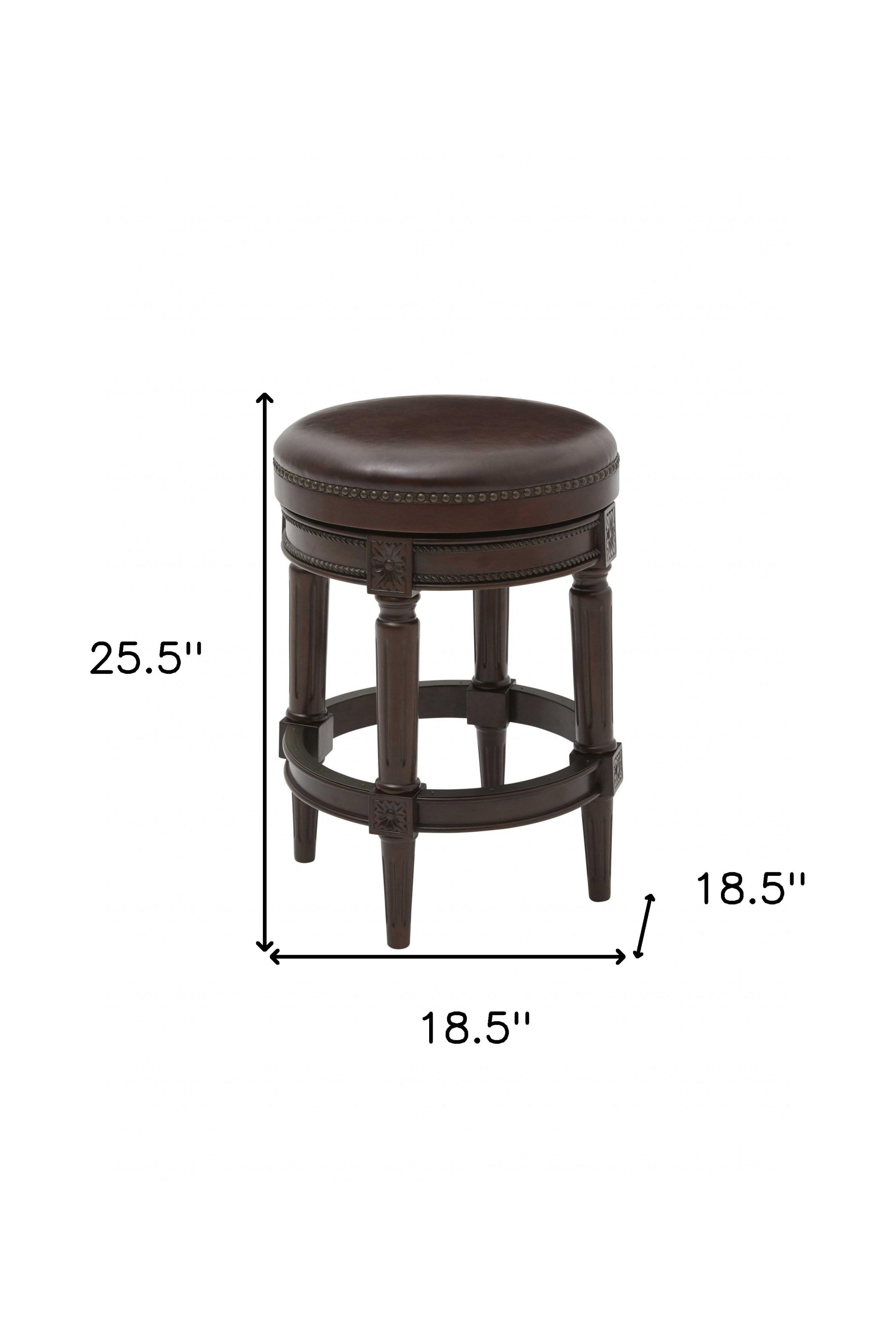 Counter Height Stool In Distressed Walnut Finished
