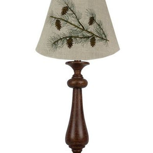 Brown Candlestick Forest Pinecone Tree Shade Table Lamp