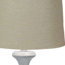 Distressed Whitewash Beige Shade Table Lamp