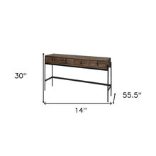 Rectangular Mango Wood Finish Console Table With 4 Drawers