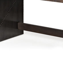 Dark Brown Solid Reclaimed Wood Office Desk With Metal Cladded Frame