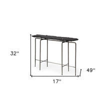 Black Slate Console Table With Iron Base