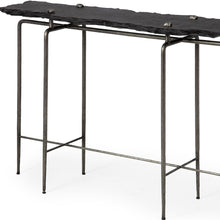 Black Slate Console Table With Iron Base