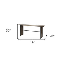 Rectangular Medium Brown Live Edge Mango Wood Console Table With Plank Like Legs