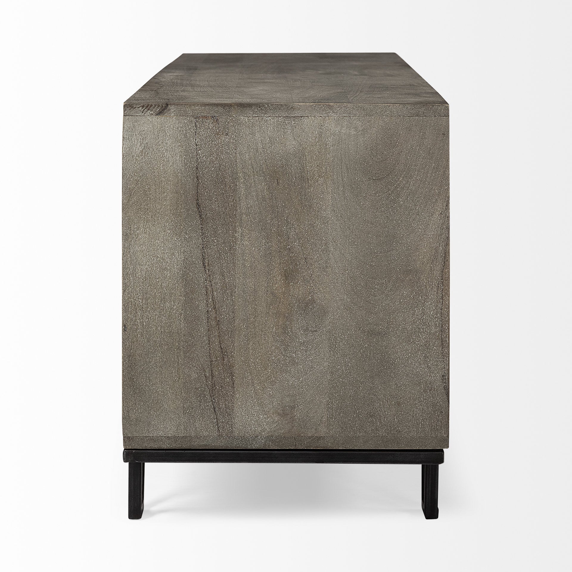 Medium Brown Wood Tv Stand Media Console With 4 Doors And Small Media Shelf