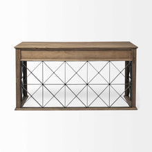 Light Brown Tv Stand Media Console With 3 Glass Lined Drawers