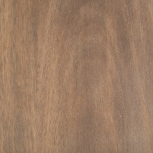 Mesa consola con acabado de madera maciza de mango marrón medio y diseño de base inclinada