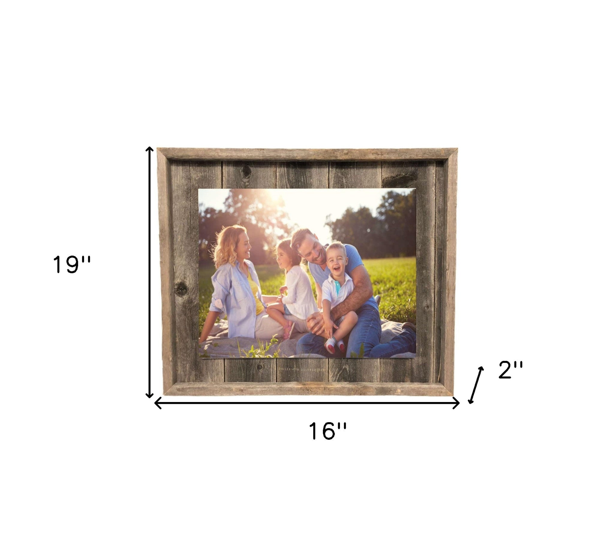 11X14 Weathered Grey Picture Frame With Plexiglass Holder