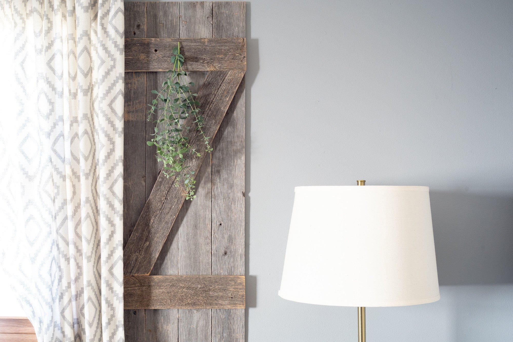 Rustic Natural Weathered Grey Wood Window Shutters With Hanger Set Of 2