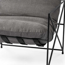 Grey Fabric Wrap Accent Chair With Black Metal Frame