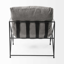Grey Fabric Wrap Accent Chair With Black Metal Frame