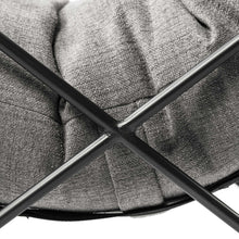 Grey Fabric Wrap Accent Chair With Black Metal Frame