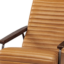 Tan Leather Wrap Accent Chair With Metal Frame