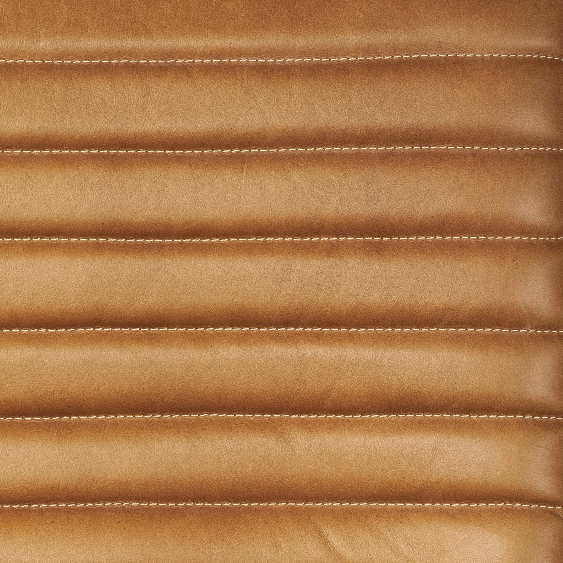 Tan Leather Wrap Accent Chair With Metal Frame