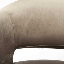 Taupe Velvet Wrap Brass Accent Chair With Metal Base